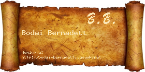 Bodai Bernadett névjegykártya