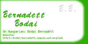 bernadett bodai business card